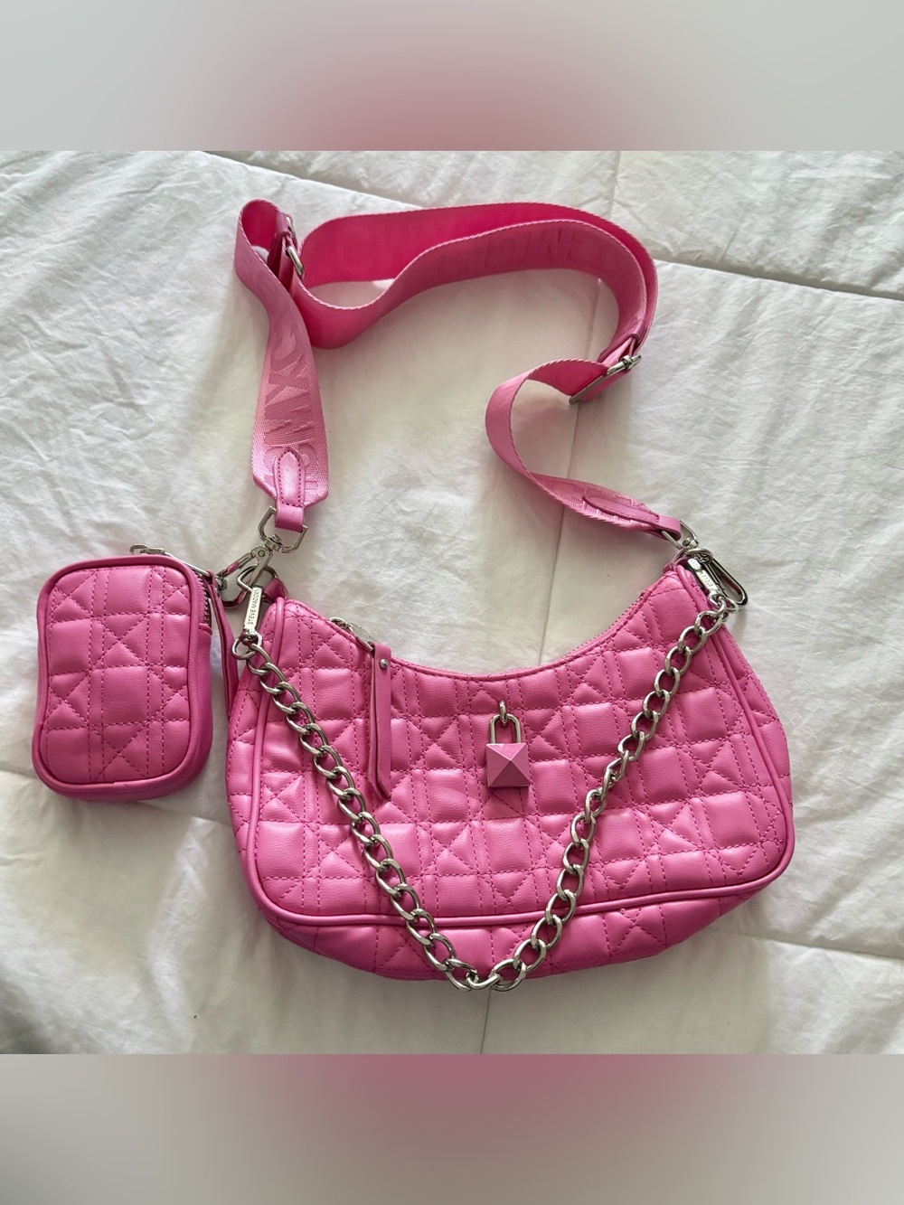 SOLD!!!! Steve Madden Pink Quilted Crossbody Purse Bag